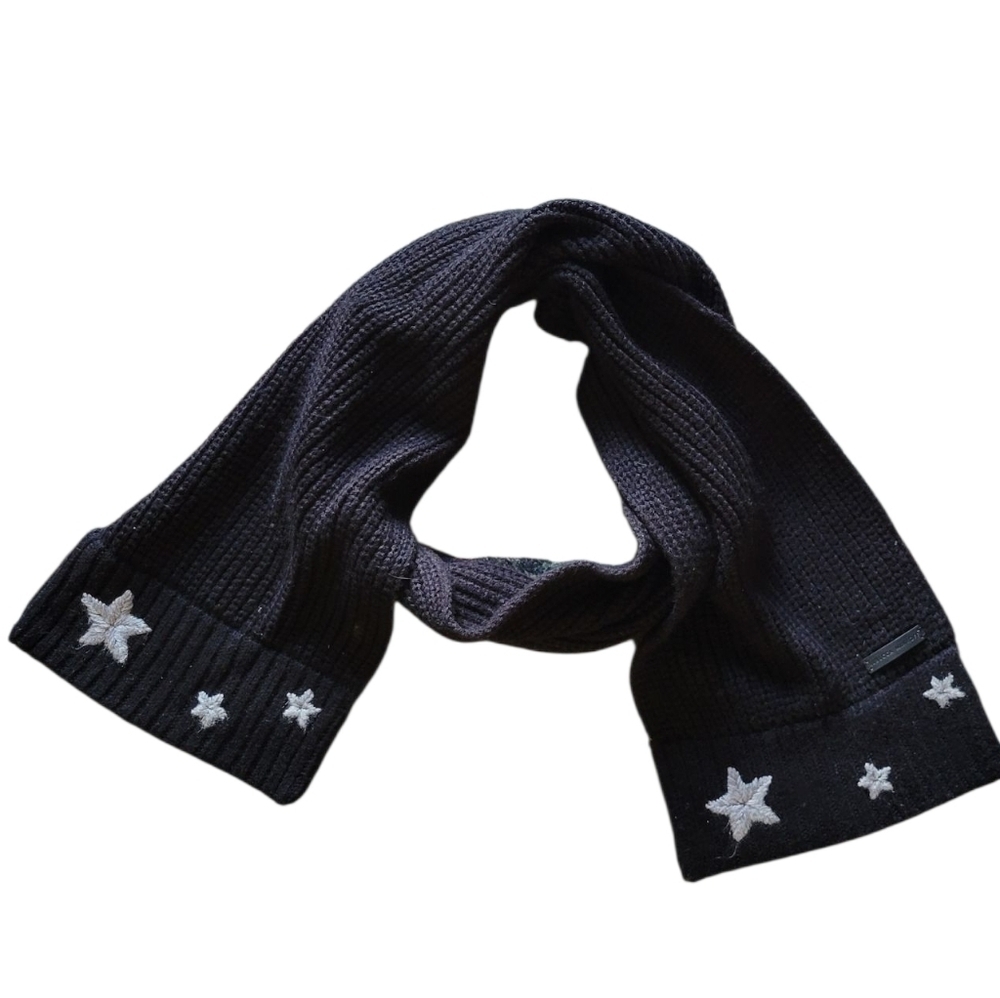 Rebeca Minkoff Black Scarf with White Star Accents